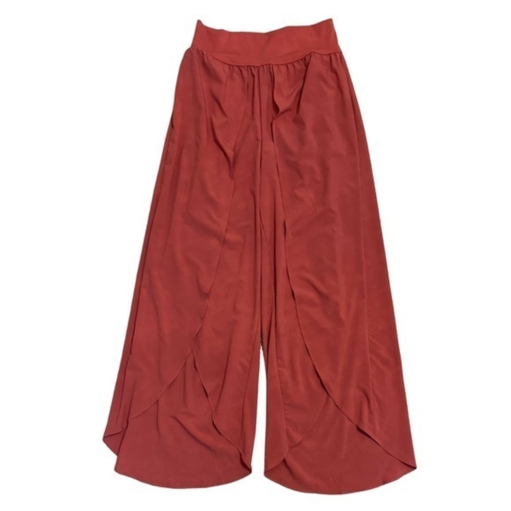 NWT Halara Kapok Red Breezeful High Waist Palazzo Flowy Split Wide Leg Pant Sz M